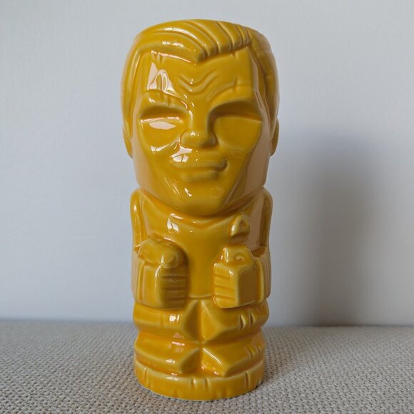 Geeki Tiki Orange-Yellow Captain Kirk Star Trek Tiki Mug, 16oz - Picture 2 of 8